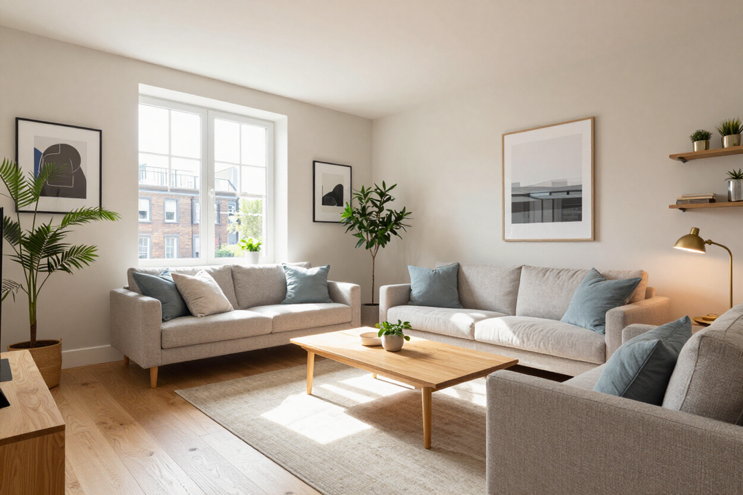 Bright well-kept London flat interior