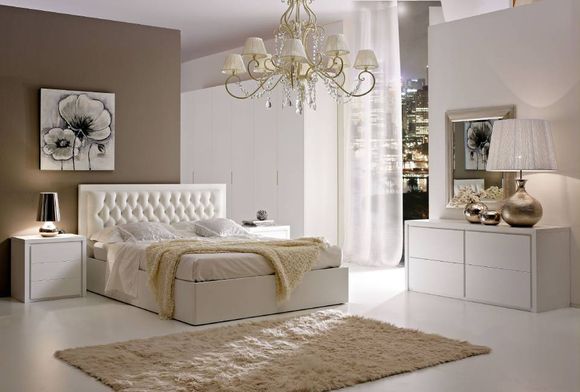 Lady bed with closed wardrobe