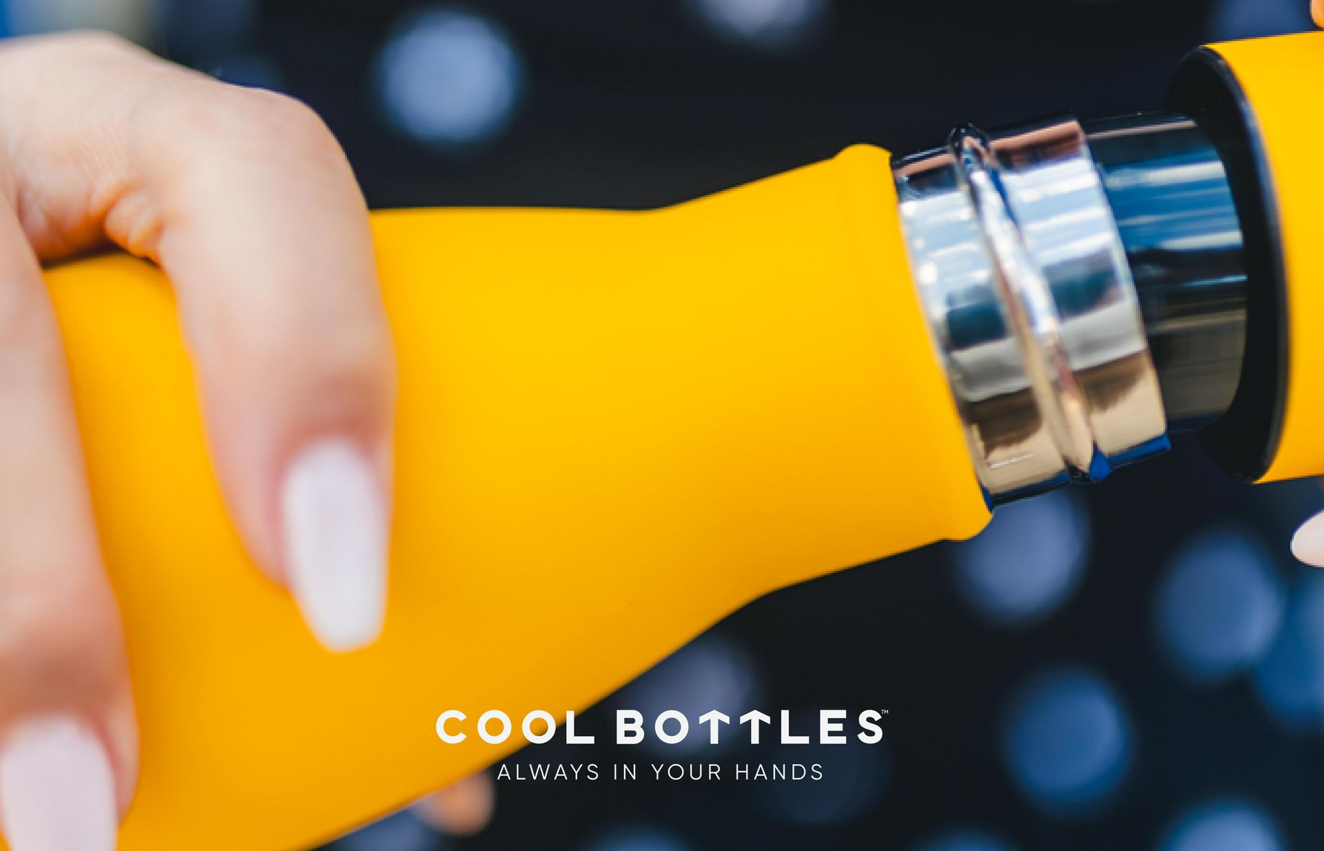 Garrafa térmica amarela da Cool Bottles