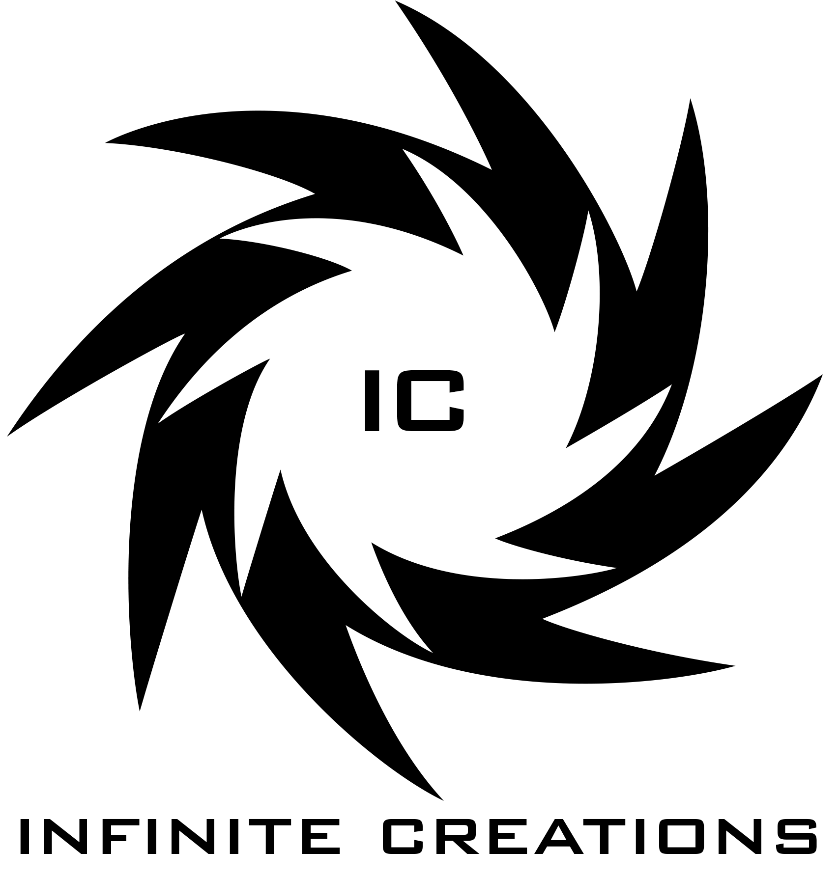 Black circular swirl logo with the letters “IG” in the center on a white background