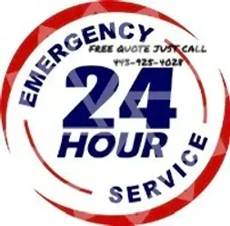 A logo for a 24 hour emergency service