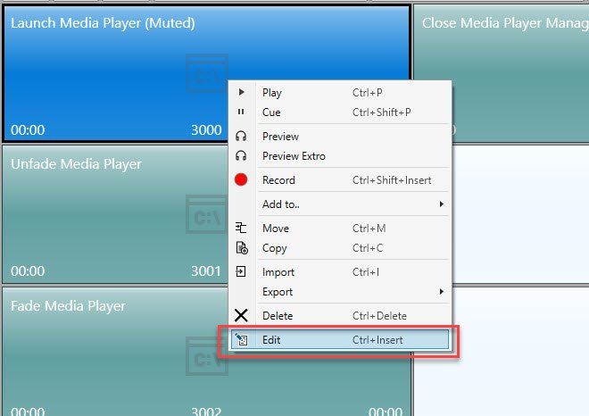 A screenshot of a computer screen showing the edit option