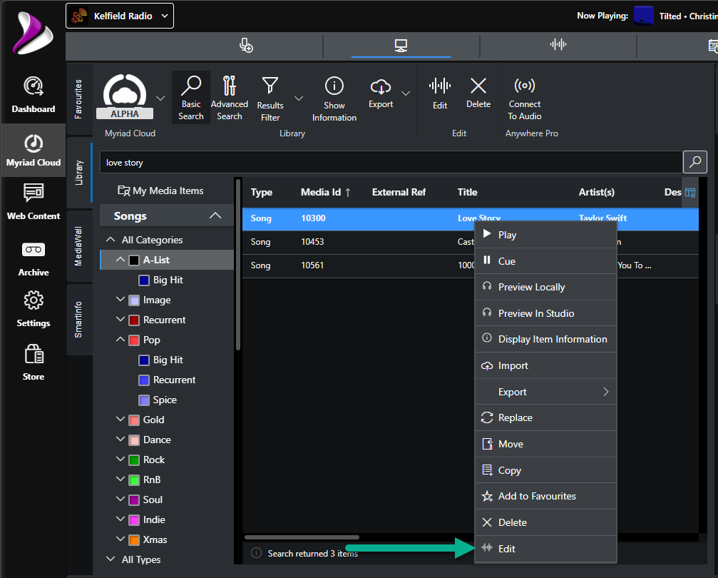 Edit Media Myriad Cloud