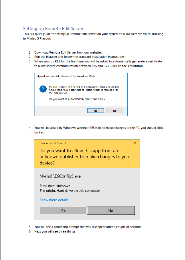 A page of instructions on how to set up a remote edit server.