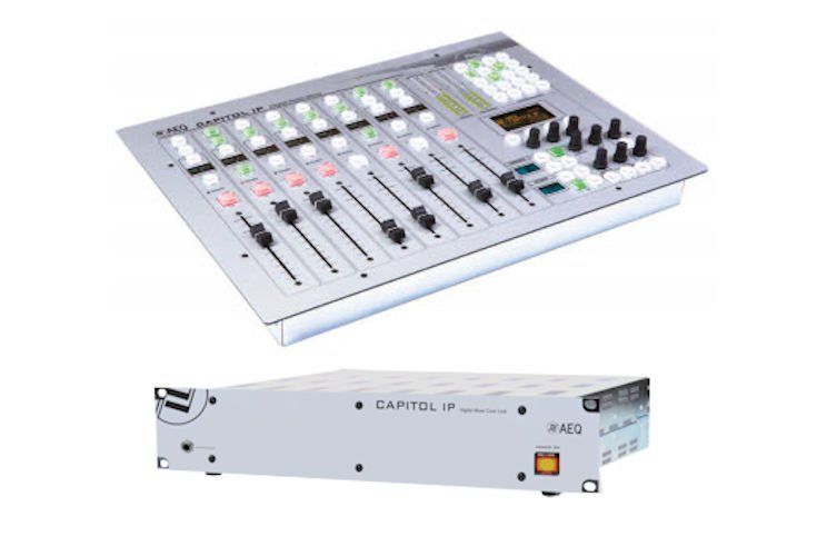 A capitol ip mixer sits next to a capitol ip power supply