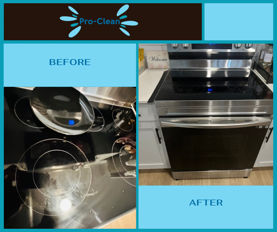 before and after stove top cleaning