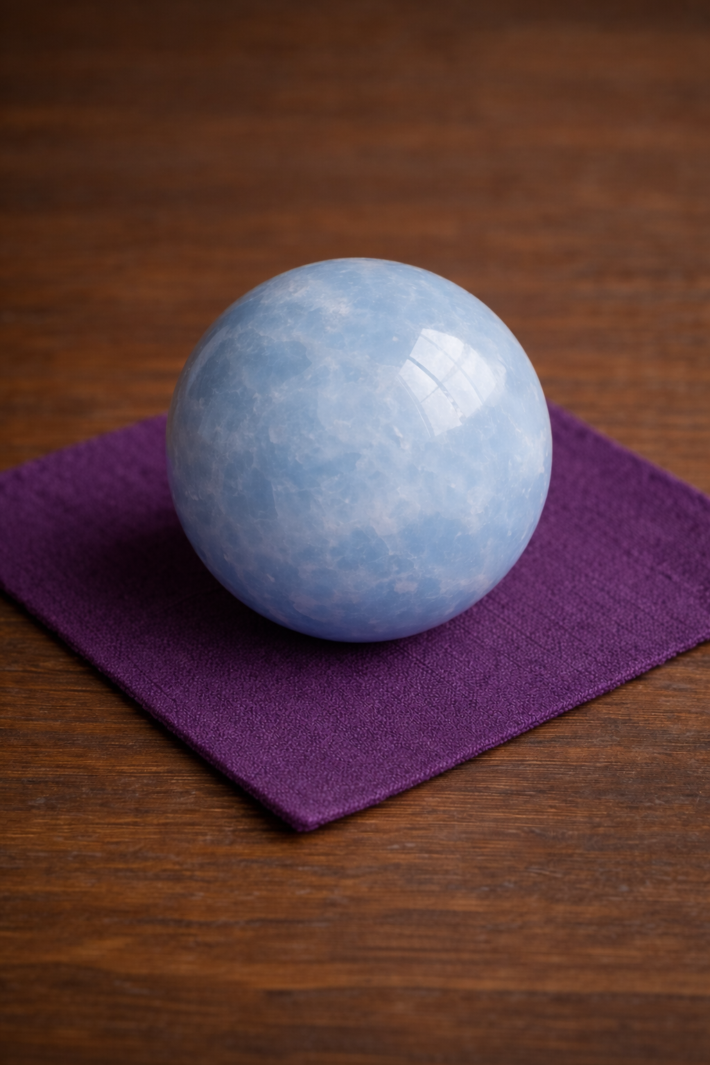 Polished Sodalite gemstone bracelet.