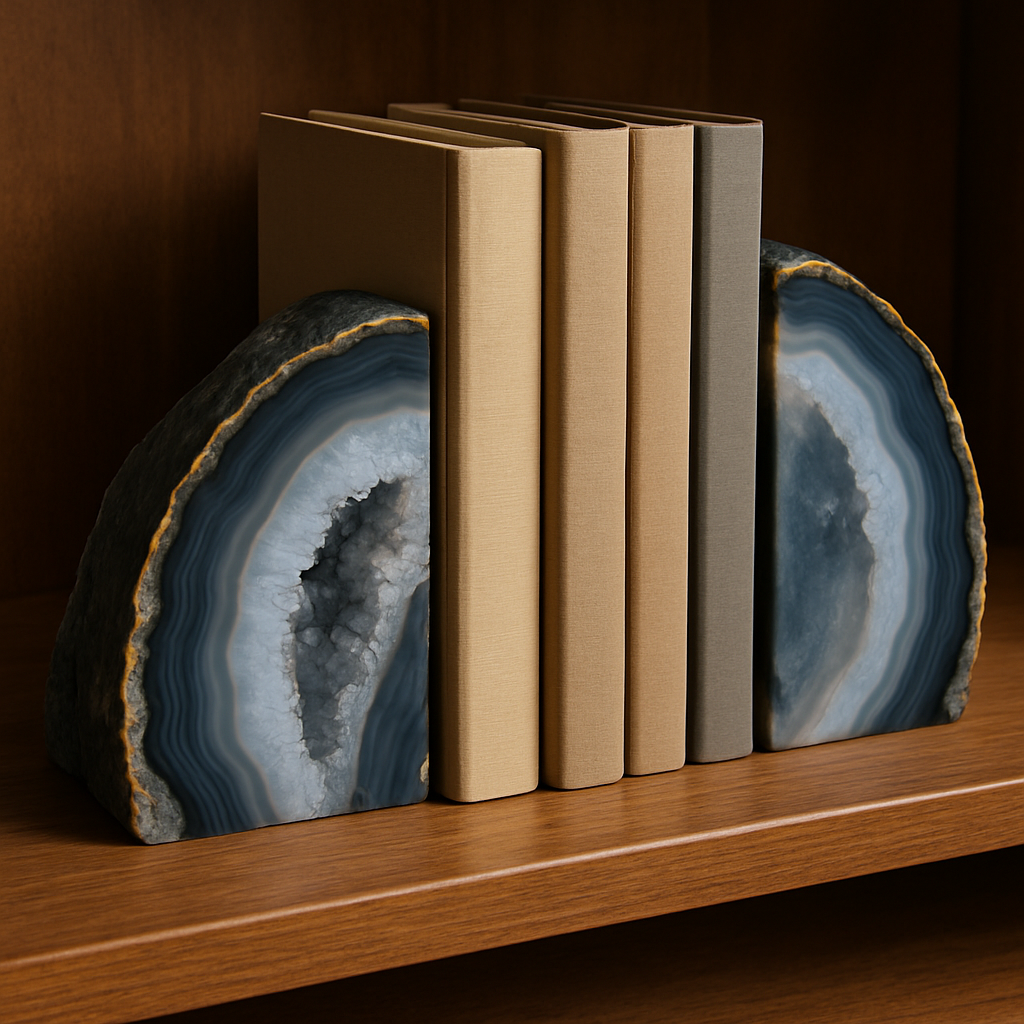 Agate chunk bookends.