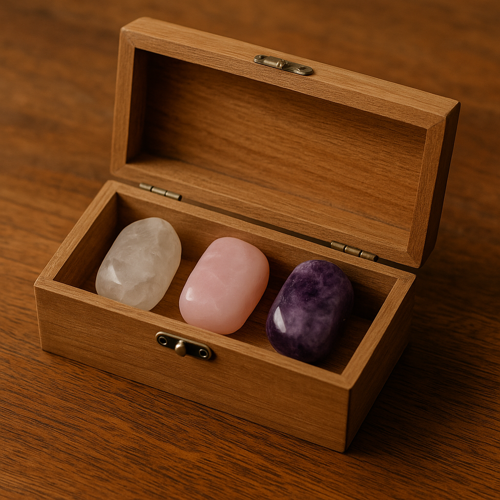 Set of crystals, intention themed.