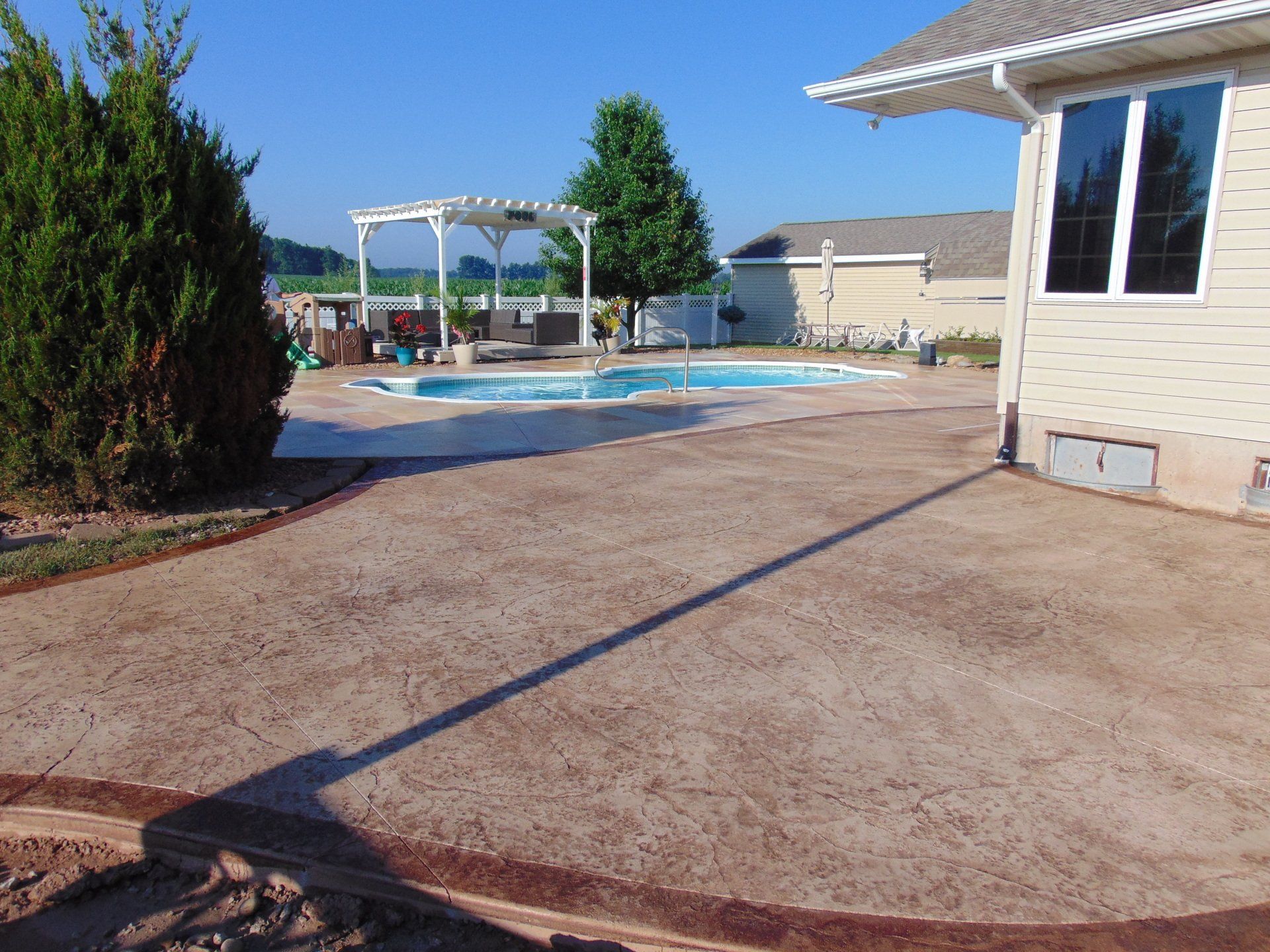 A house with a nice pool deck