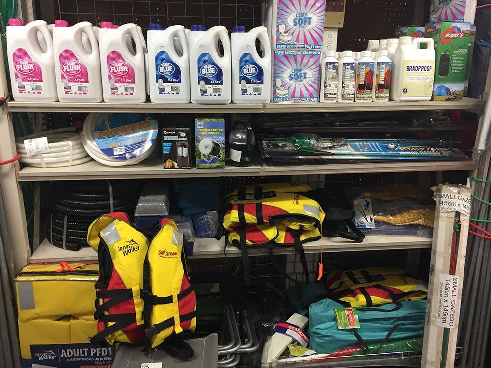 cleaner and life vests