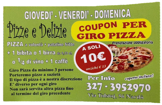 pizza e delizie coupon giro pizza
