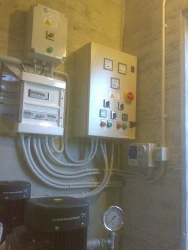 Pannello elettrico dell'impianto di sollevamento acque