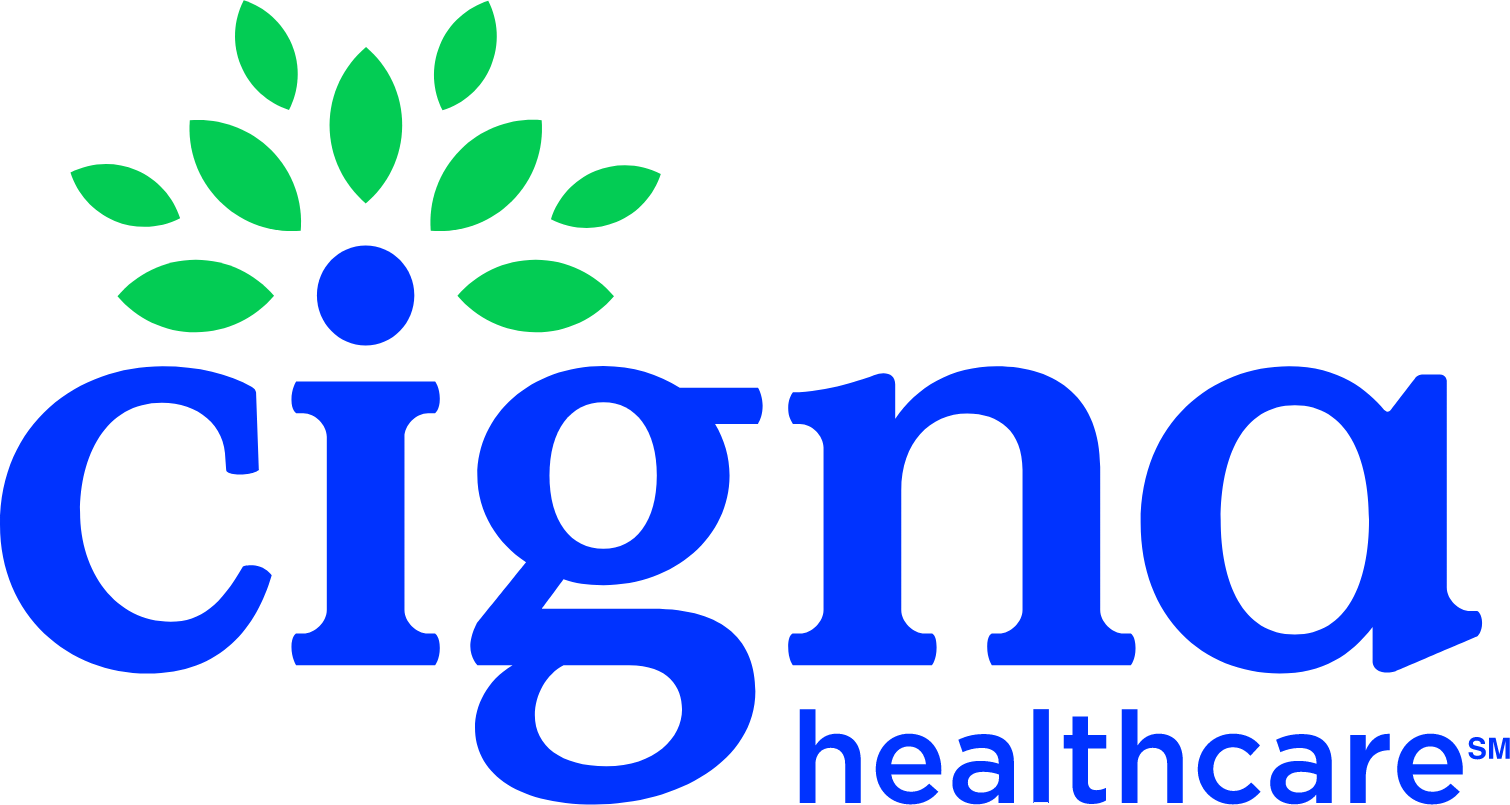 A blue and green logo for cigna healthcare