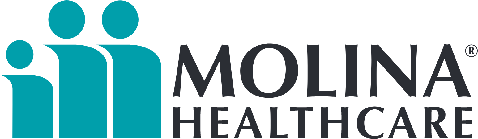 The logo for molina healthcare shows two people standing next to each other.