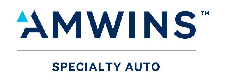 The logo for amwins specialty auto is shown on a white background.
