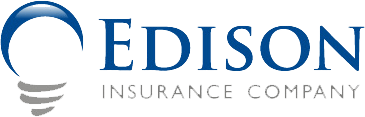 The edison insurance company logo has a light bulb on it.