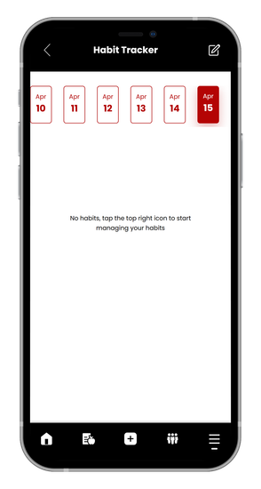 A cell phone with a white screen and red icons on it.