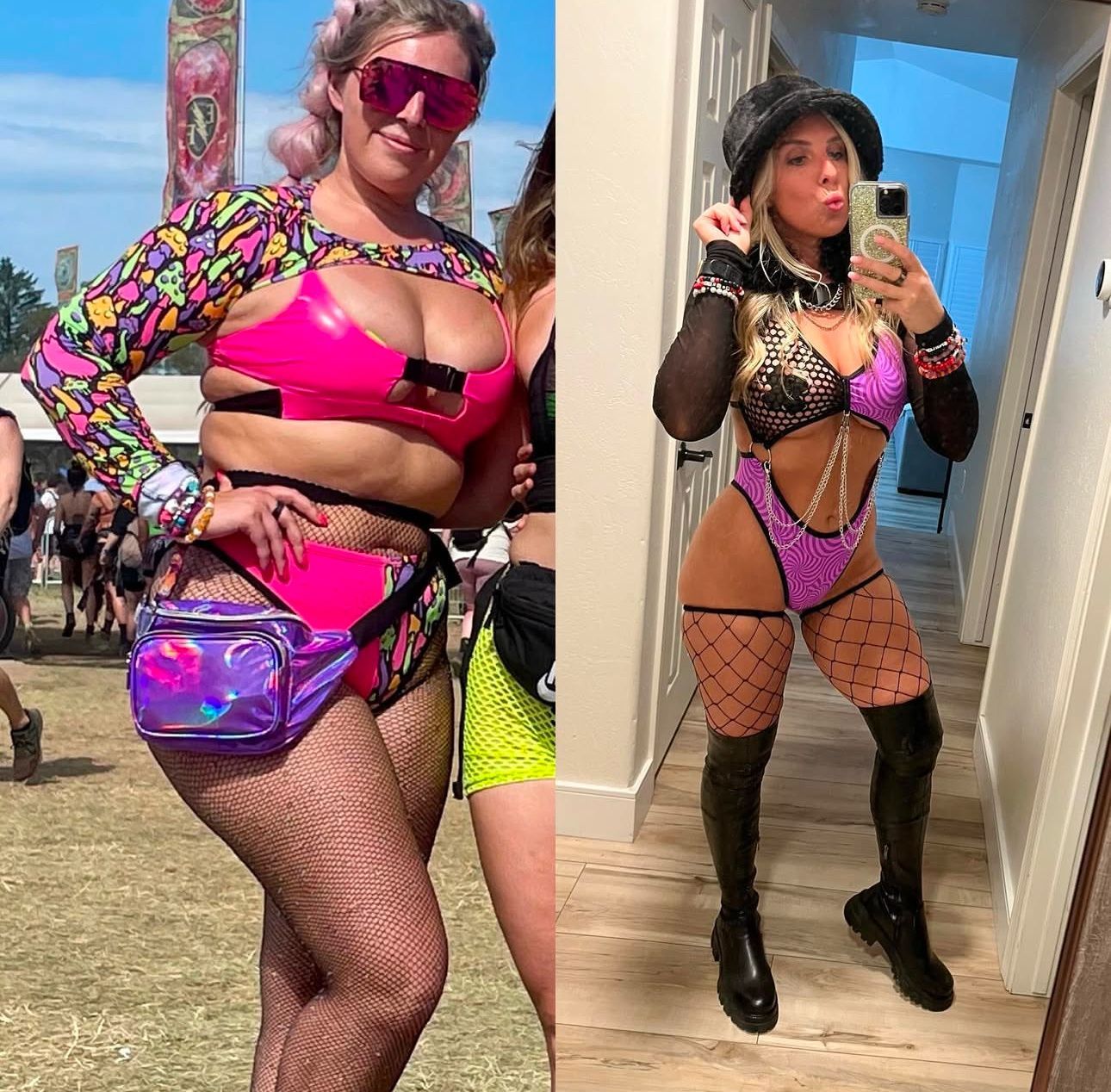 A woman is taking a picture of herself in a mirror.