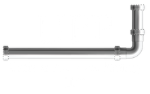 A close up of a metal pipe on a white background.