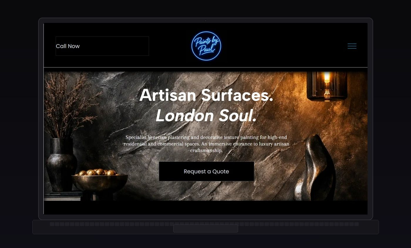 Paints by Paul website built by TradeSite AI — venetian plasterer London ranking on Google