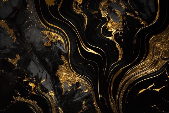 a black and gold background with a marble texture