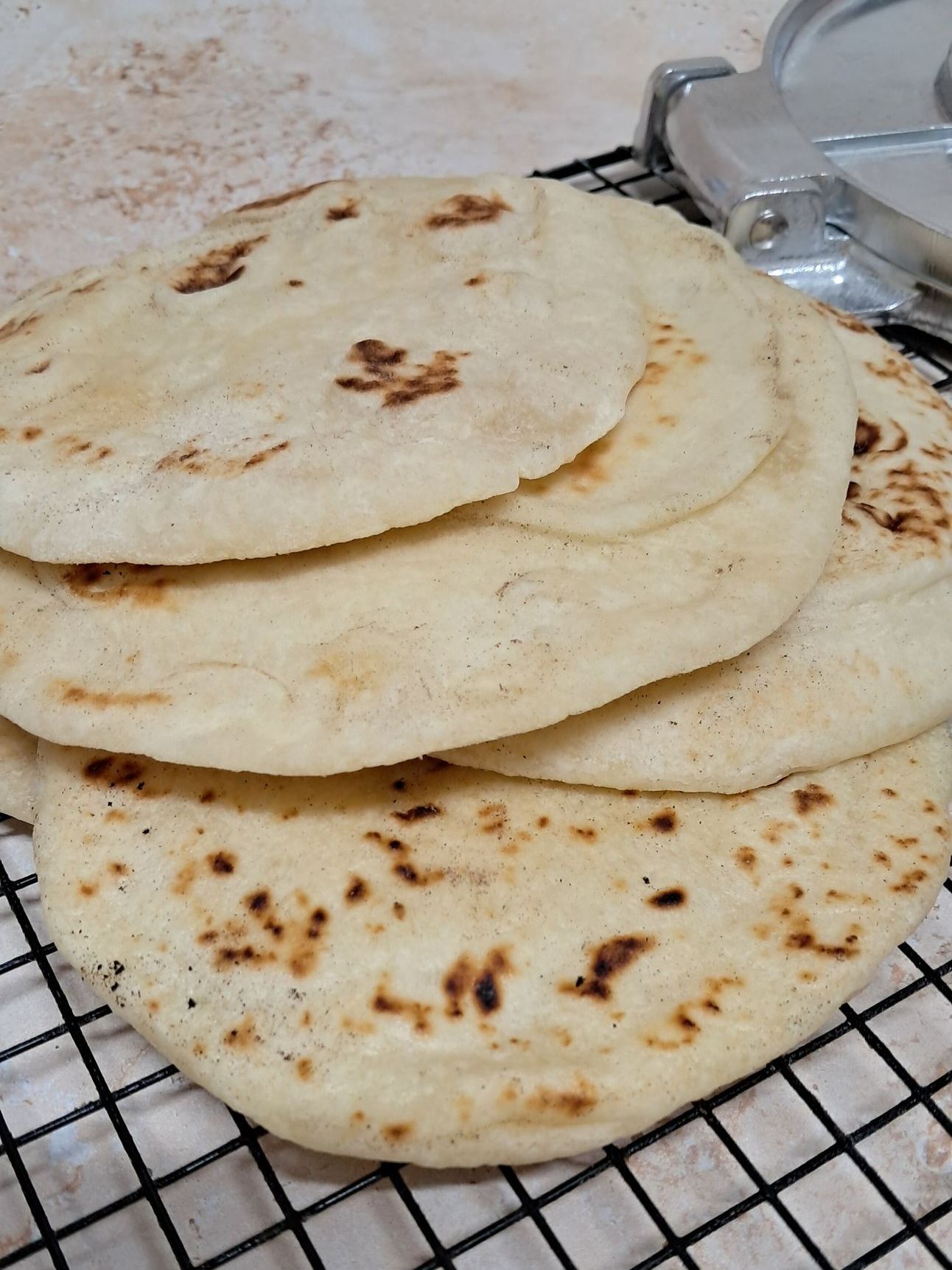 layers of soft fluffy tortillas