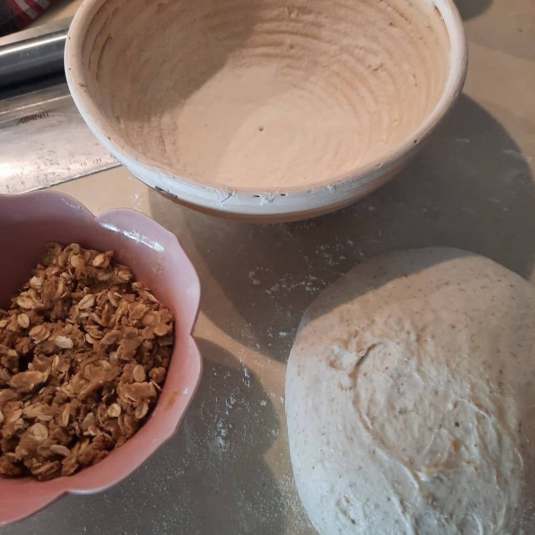 ingredients, dough muesli bowl