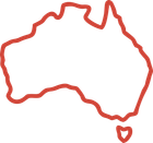 Outline Map of Australia

