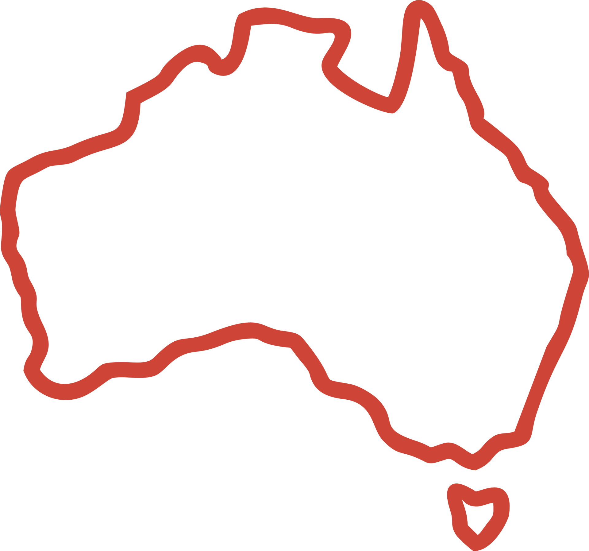 Outline Map of Australia
