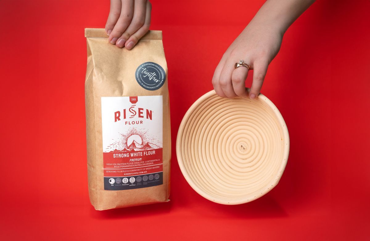 flour in bowl and on table