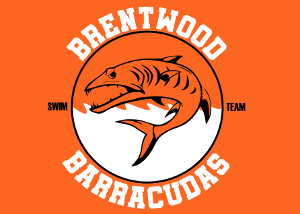 Fairview Sharks swim team logo: blue shark leaping from water inside a circle with team name.