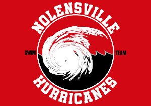 Fairview Sharks swim team logo: blue shark leaping from water inside a circle with team name.