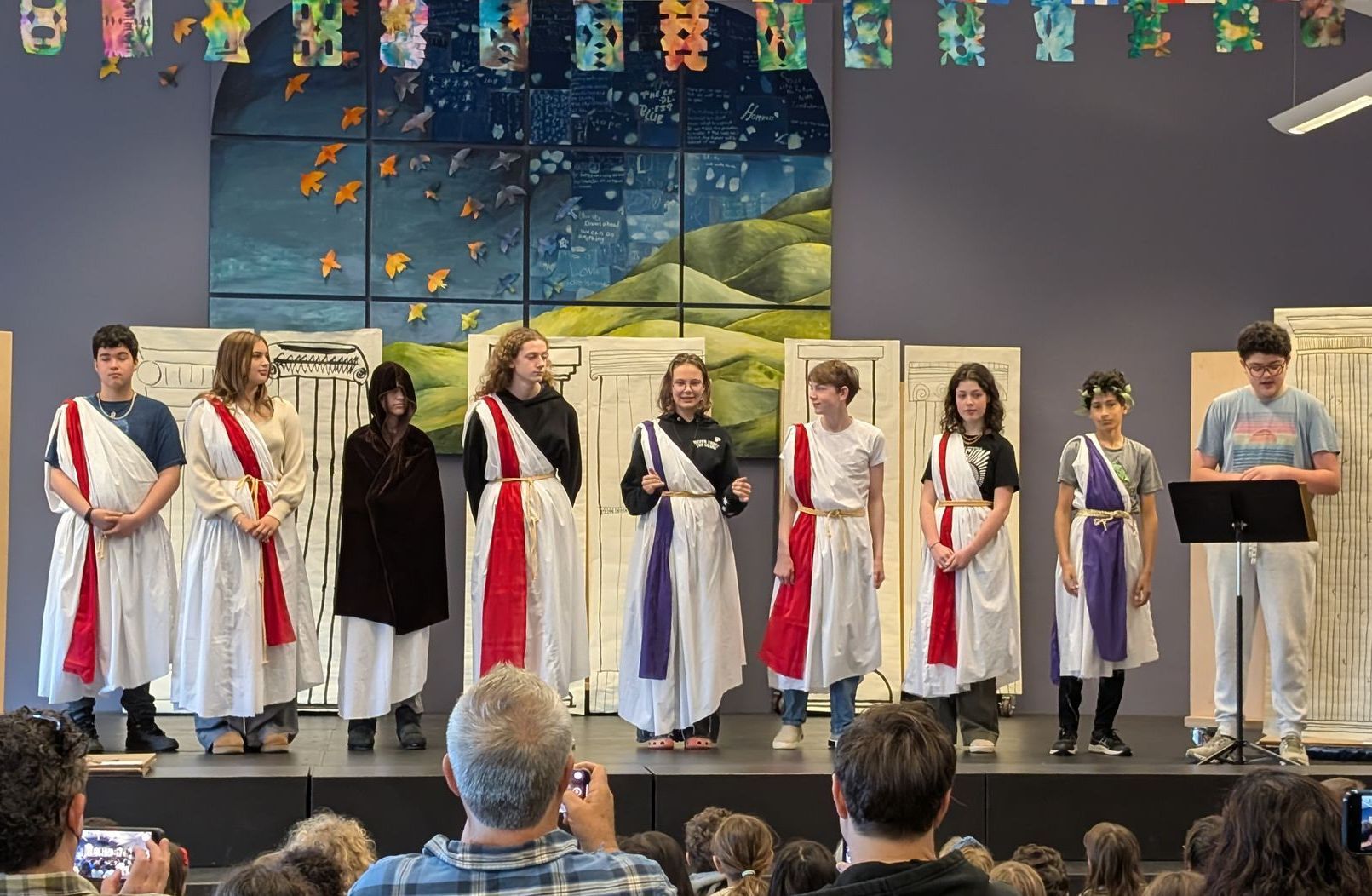 The entire cast and crew of Julius Caesar - performed for students and families by the Middle School class.