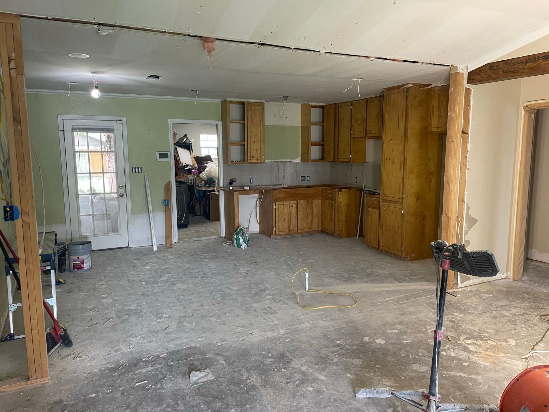 A kitchen is being remodeled in a house.