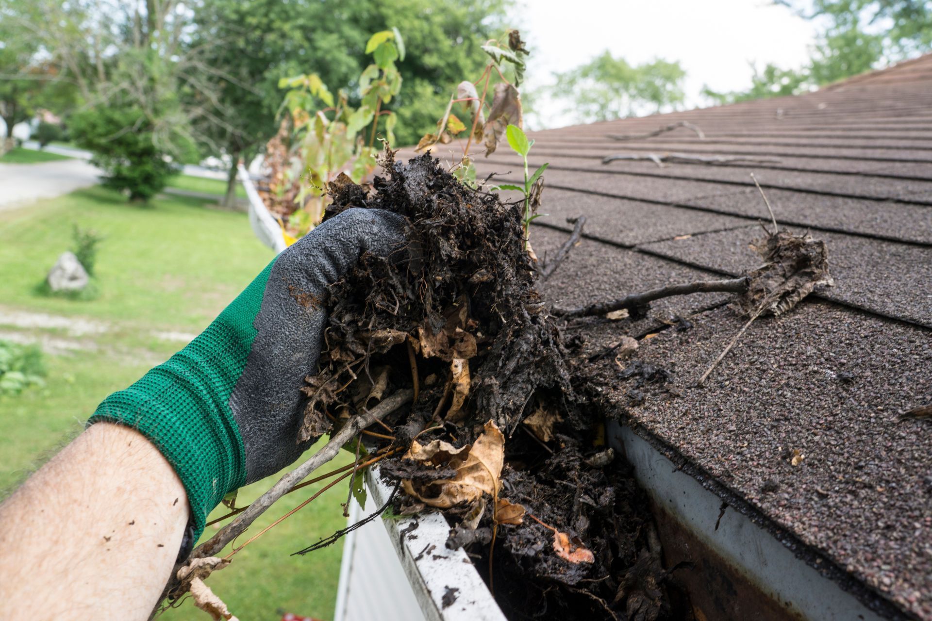 Athens, GA Home: Gutter Debris Removal for Clean Roof Drainage.