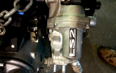 Close-up of an LS2 engine part with 