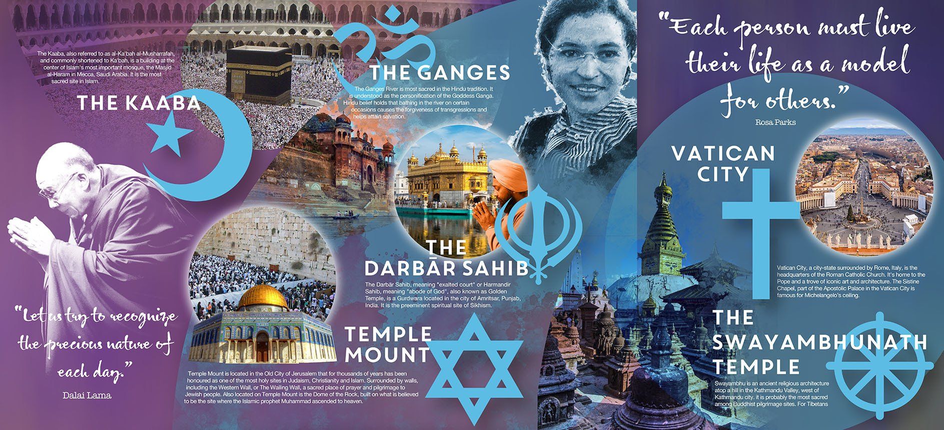 humanities religion and ethics  wall mural for schools. Rosa Parks.