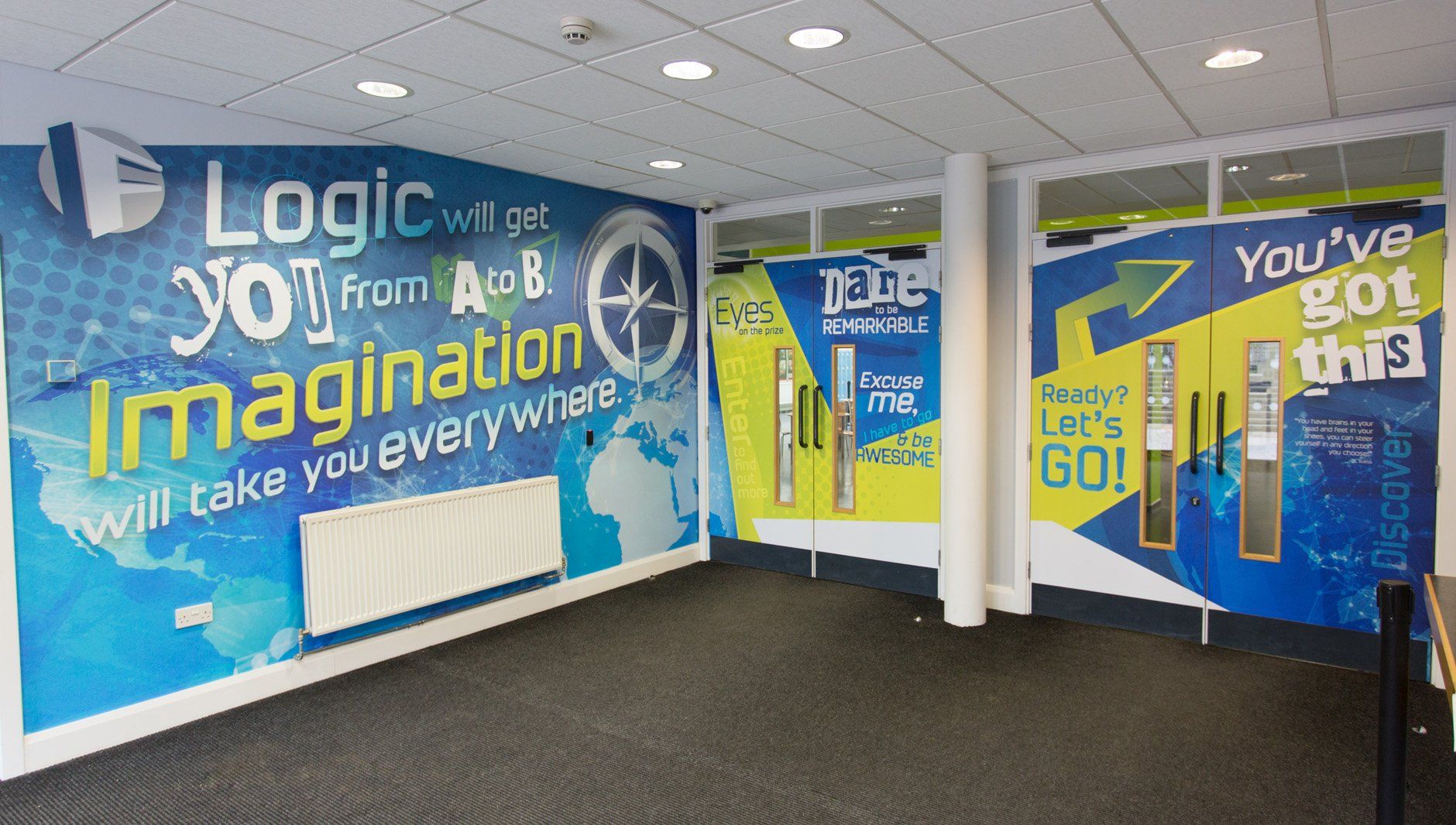 student entrance wallscape