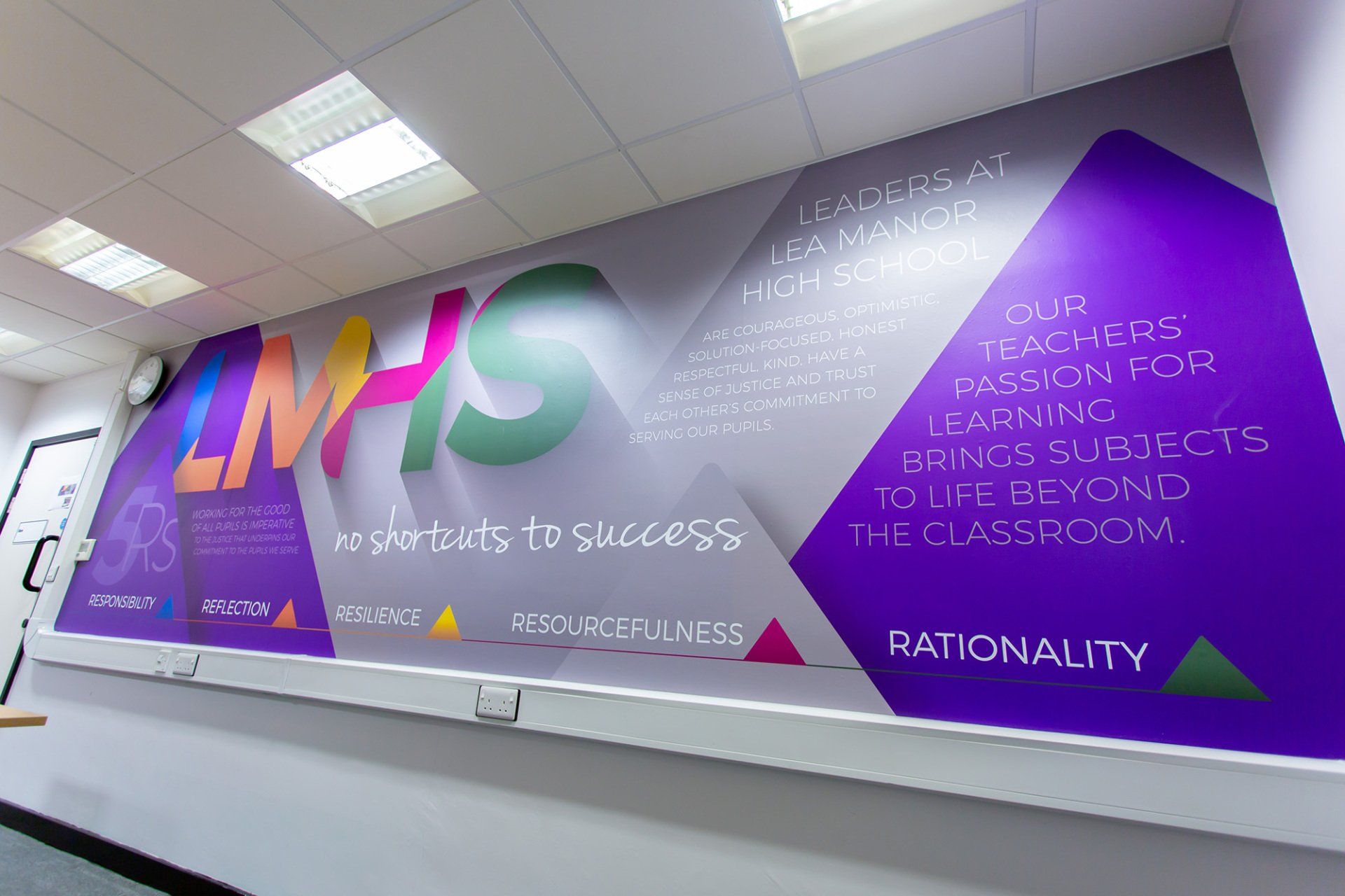 classroom school values mural design