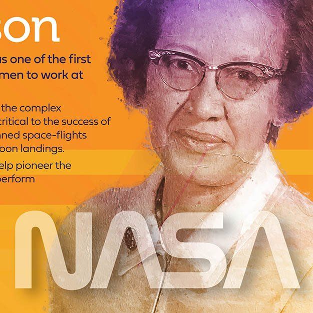 Katherine Johnson maths mural sample fusional