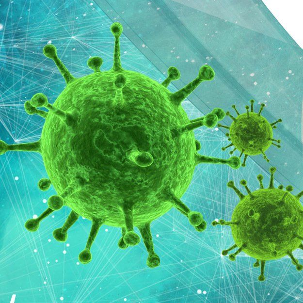 Science mural for schools, biology viruses vinyl wall mural