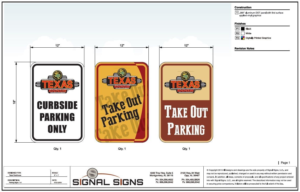 A sign that says take out parking on it