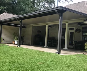 Patio Cover With Brown Gutter — New Orleans, LA — Mike's Patio Covers & Screenrooms