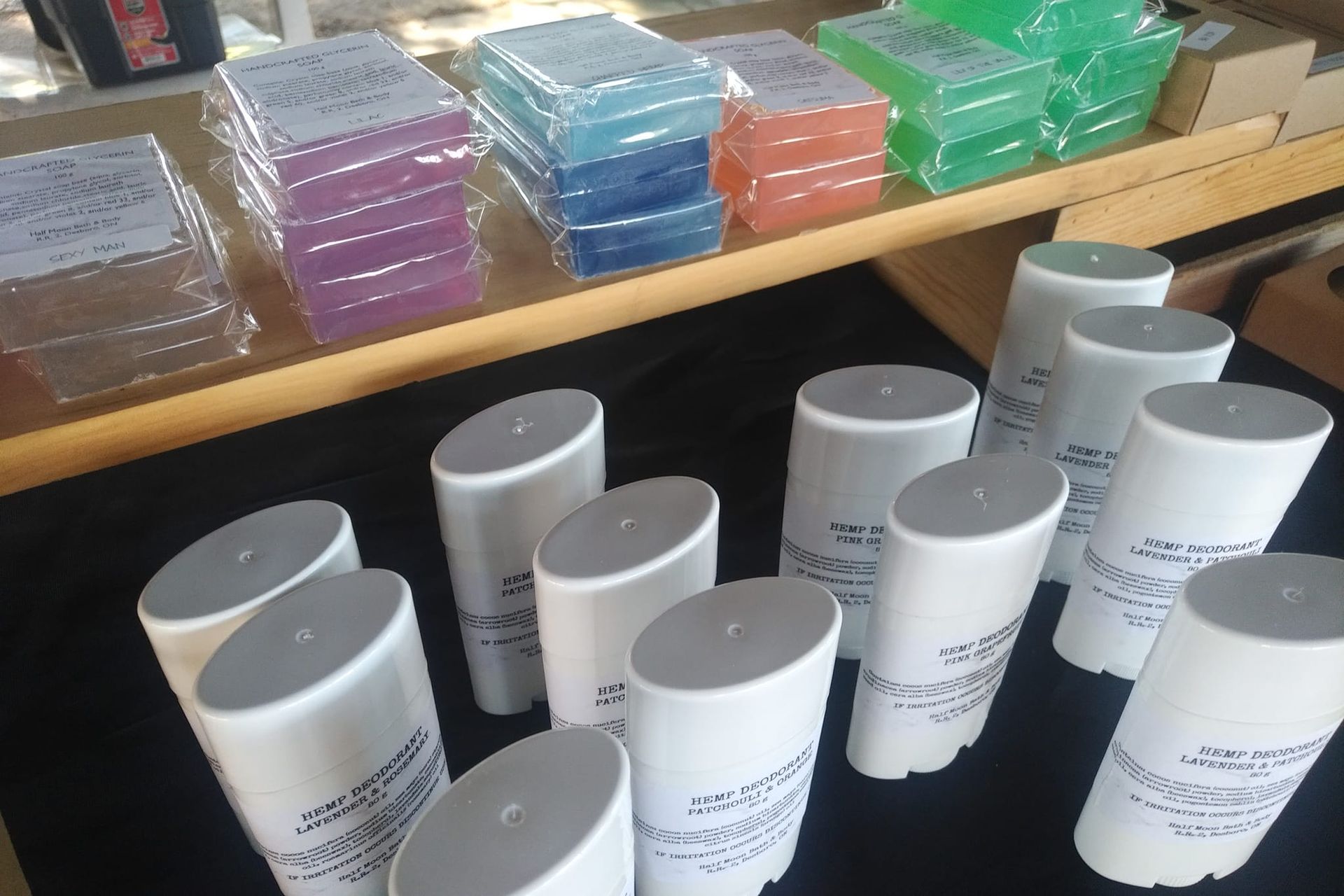 Flesherton Farmers' Market deodorant and soap