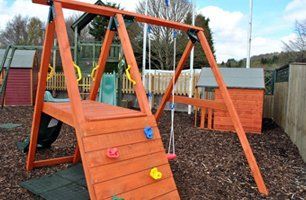 Outdoor playhouses and garden climbing frames