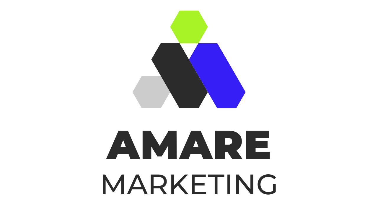 A logo for a company called amare marketing