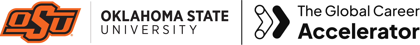 Logos for Oklahoma State University and The Global Career Accelerator.