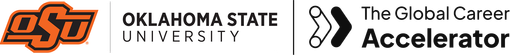 Logos for Oklahoma State University and The Global Career Accelerator.