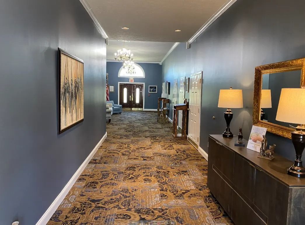 Hallway of Leitchfield Funeral Home in Leitchfield, KY